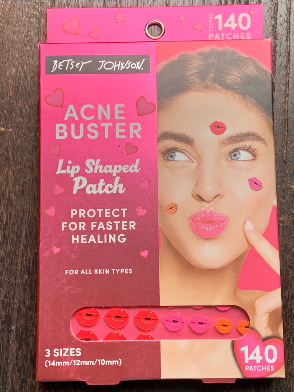 Betsey Johnson 140 Lip Shaped Acne Patches - 3 Sizes Pink & Red All Skin Types